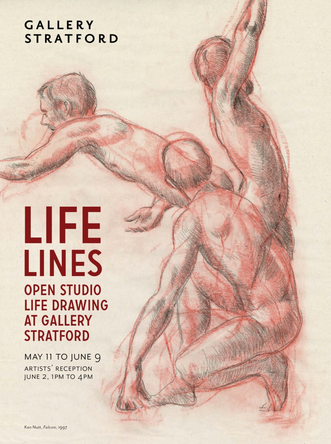 poster for exhibition featuring drawings of human figure